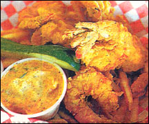 Shrimp coated in a light seasoned batter and lightly fried make up the Shortstop Shrimp